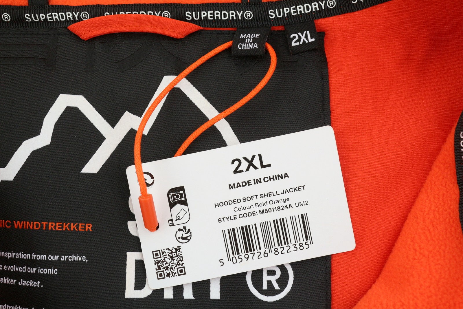 SUPERDRY Hooded Soft Shell Men Jacket 2XL Evolution Full Zip Lightweight Orange