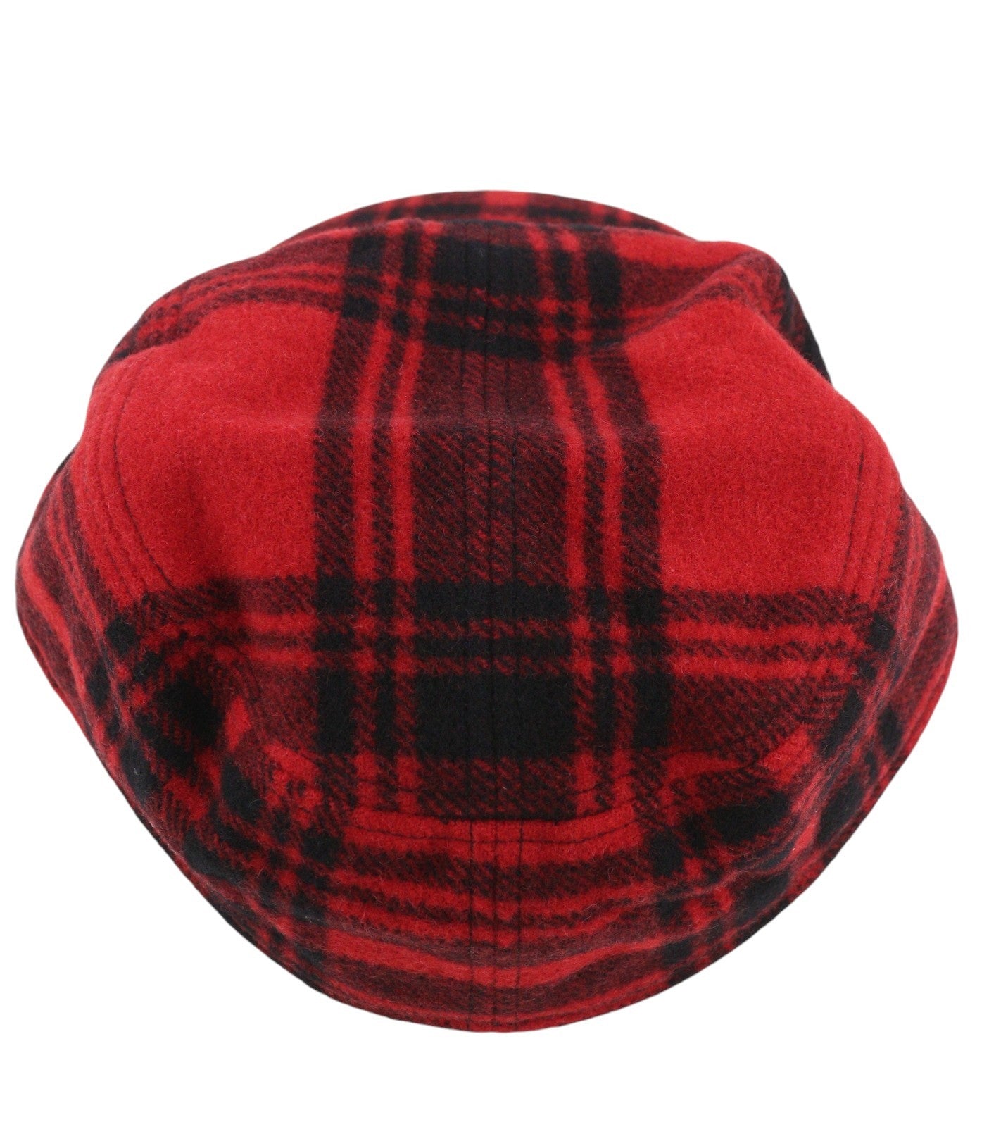 RALPH LAUREN Men Hat L/XL Red Flannel Wool Blend Plaid All Seasons Cap