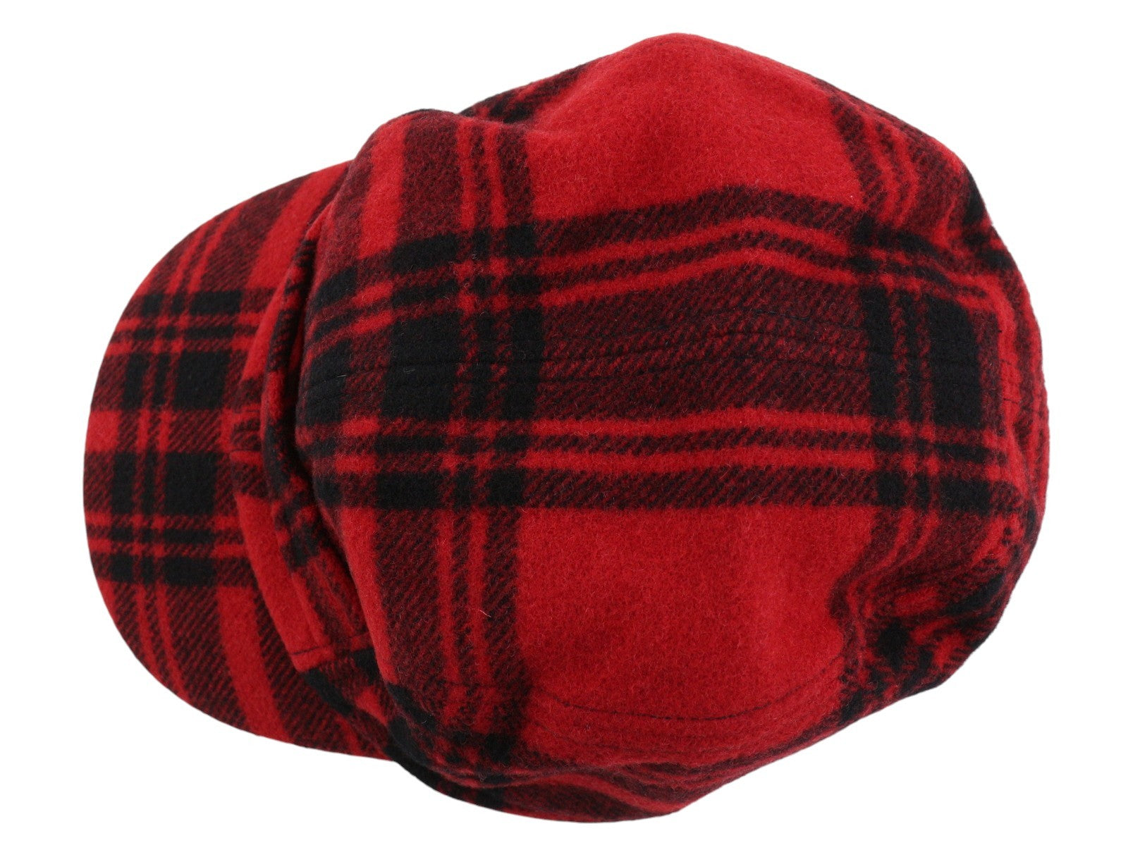 RALPH LAUREN Men Hat L/XL Red Flannel Wool Blend Plaid All Seasons Cap