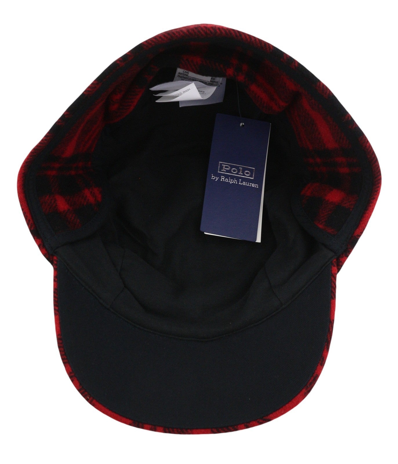 RALPH LAUREN Men Hat L/XL Red Flannel Wool Blend Plaid All Seasons Cap