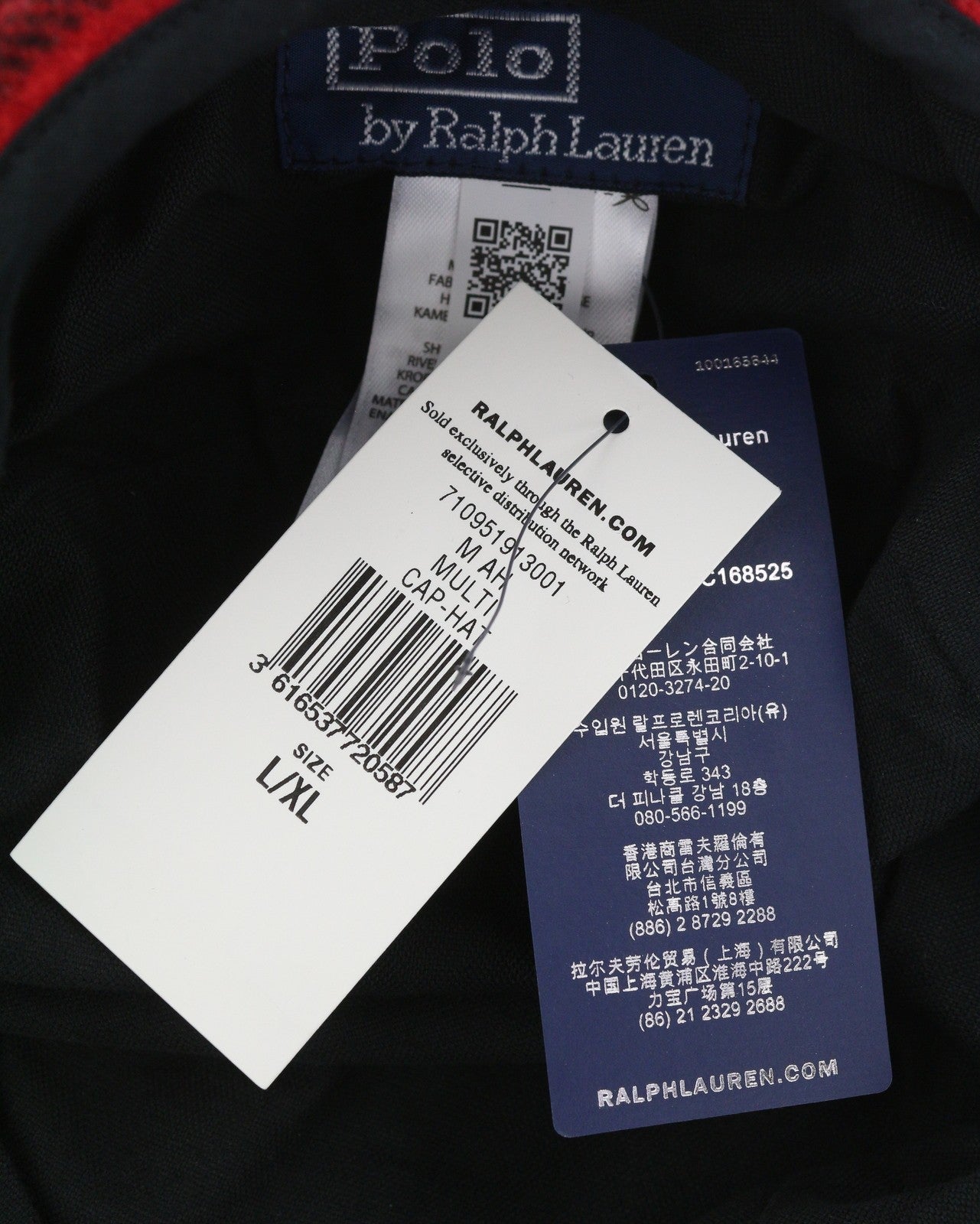 RALPH LAUREN Men Hat L/XL Red Flannel Wool Blend Plaid All Seasons Cap