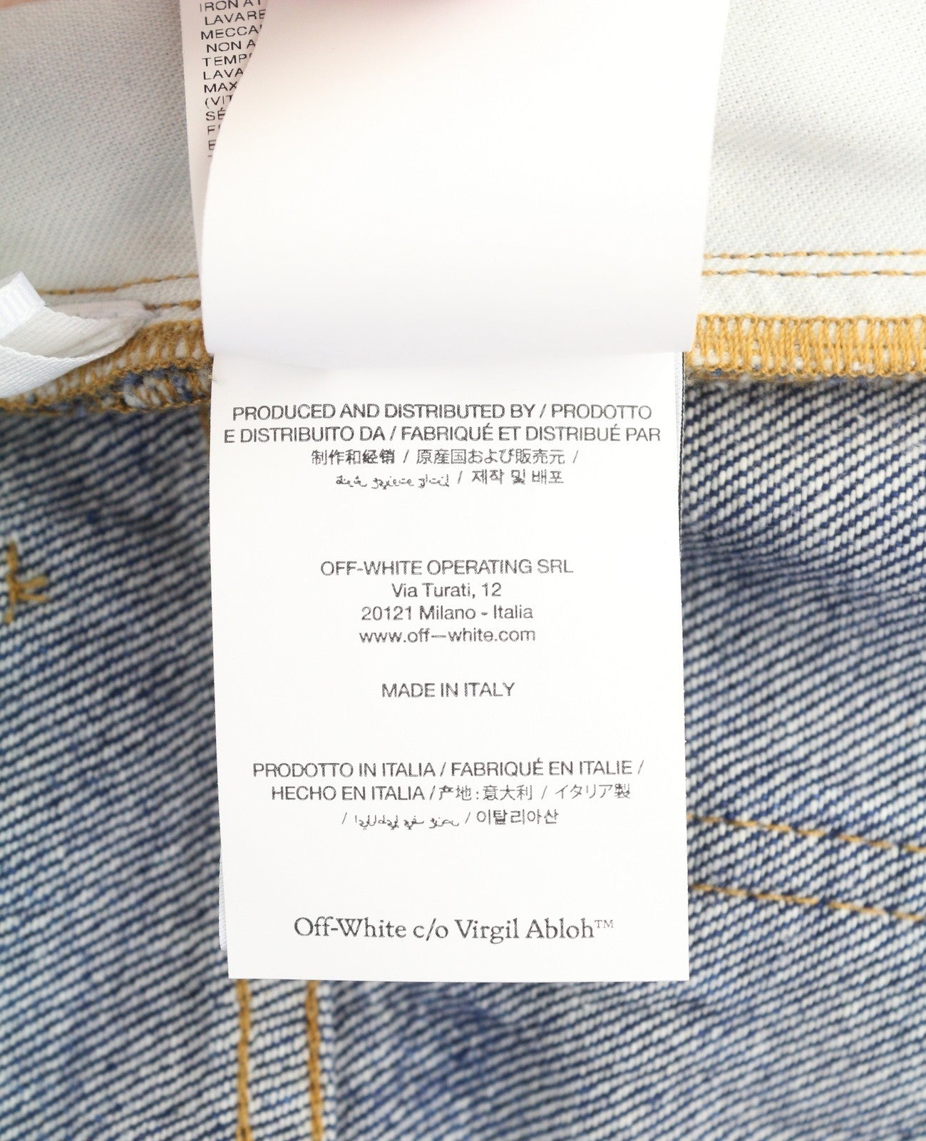 OFF-WHITE c/o VIRGIL ABLOH Meteor Denim Women Jeans W28 Blue Cut-Out F25 RRP765