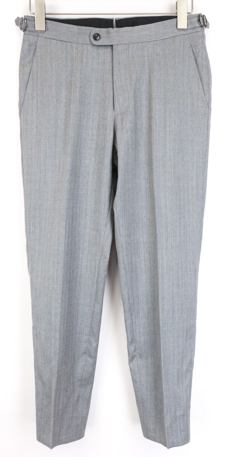 SUITSUPPLY Brescia Men's Grey Wool Silk Slim Herringbone Tailored Trousers