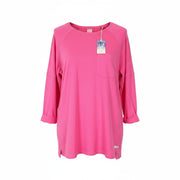 SCOTCH &amp; SODA Ams Blauw vyriškas rožinis marškinėliai su 3/4 rankovėmis, ryškios medvilnės 