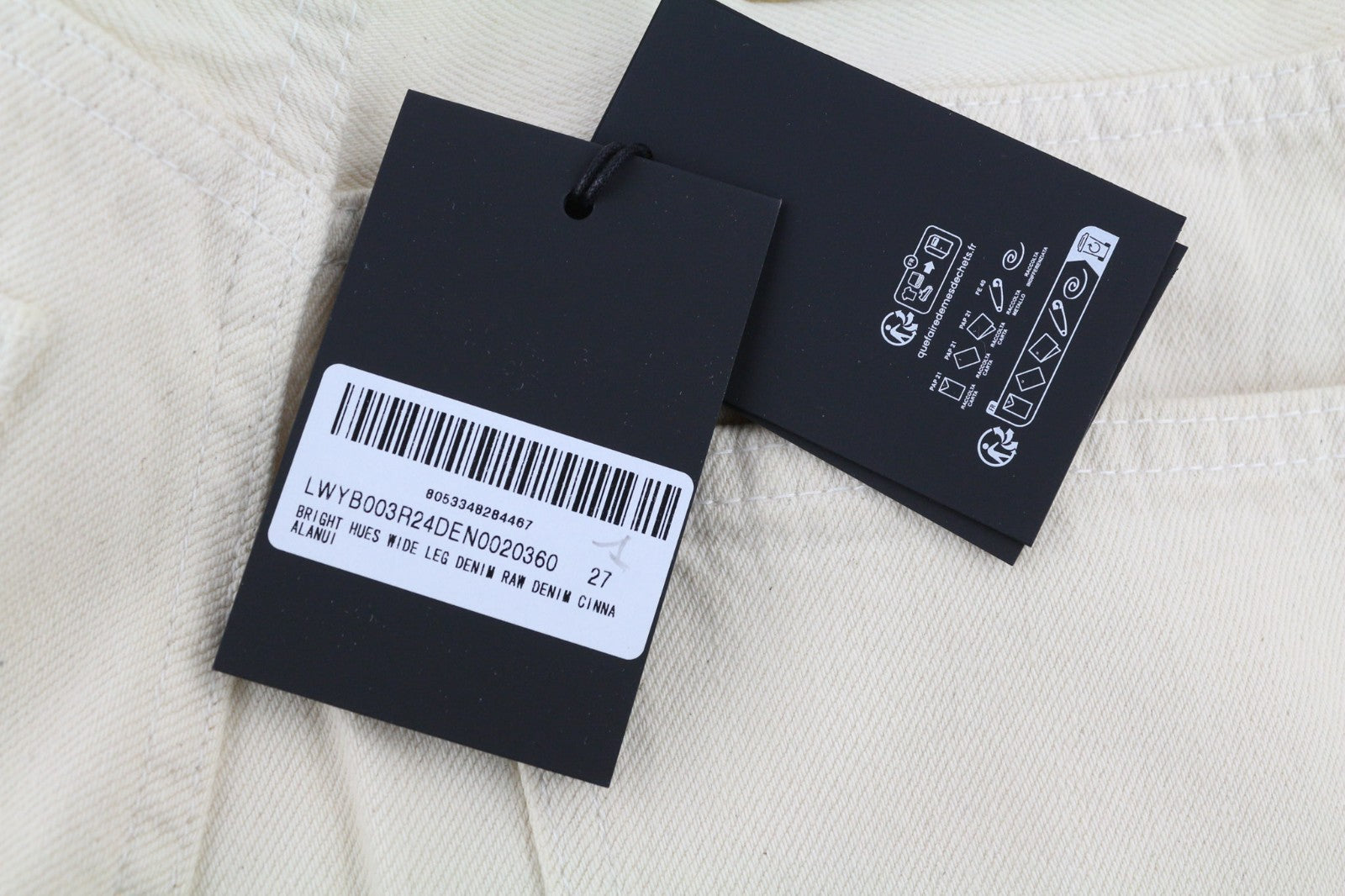 ALANUI Bright Hues Women's W27 Brown Wide Fit Cotton Jeans Dark Hem Detail