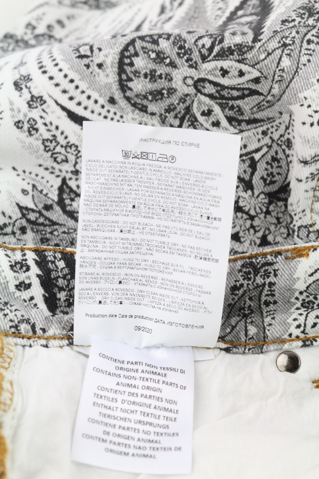 ETRO Women's W26 White Paisley Slim Stretch Cotton Printed Jeans