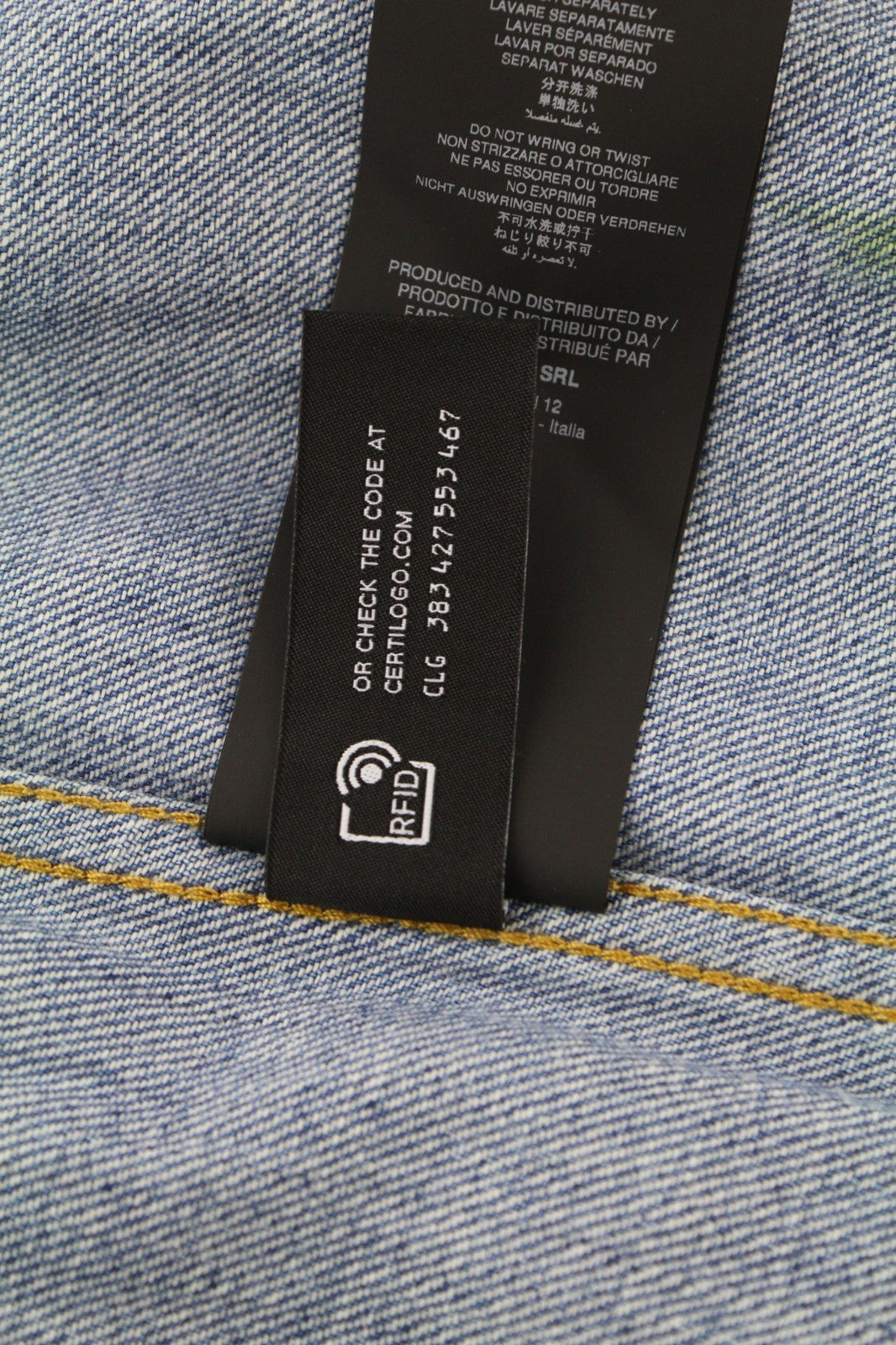 ALANUI Magic Journey Women's L Blue Green Mid Wrap Tie-Dye Cotton Denim Skirt