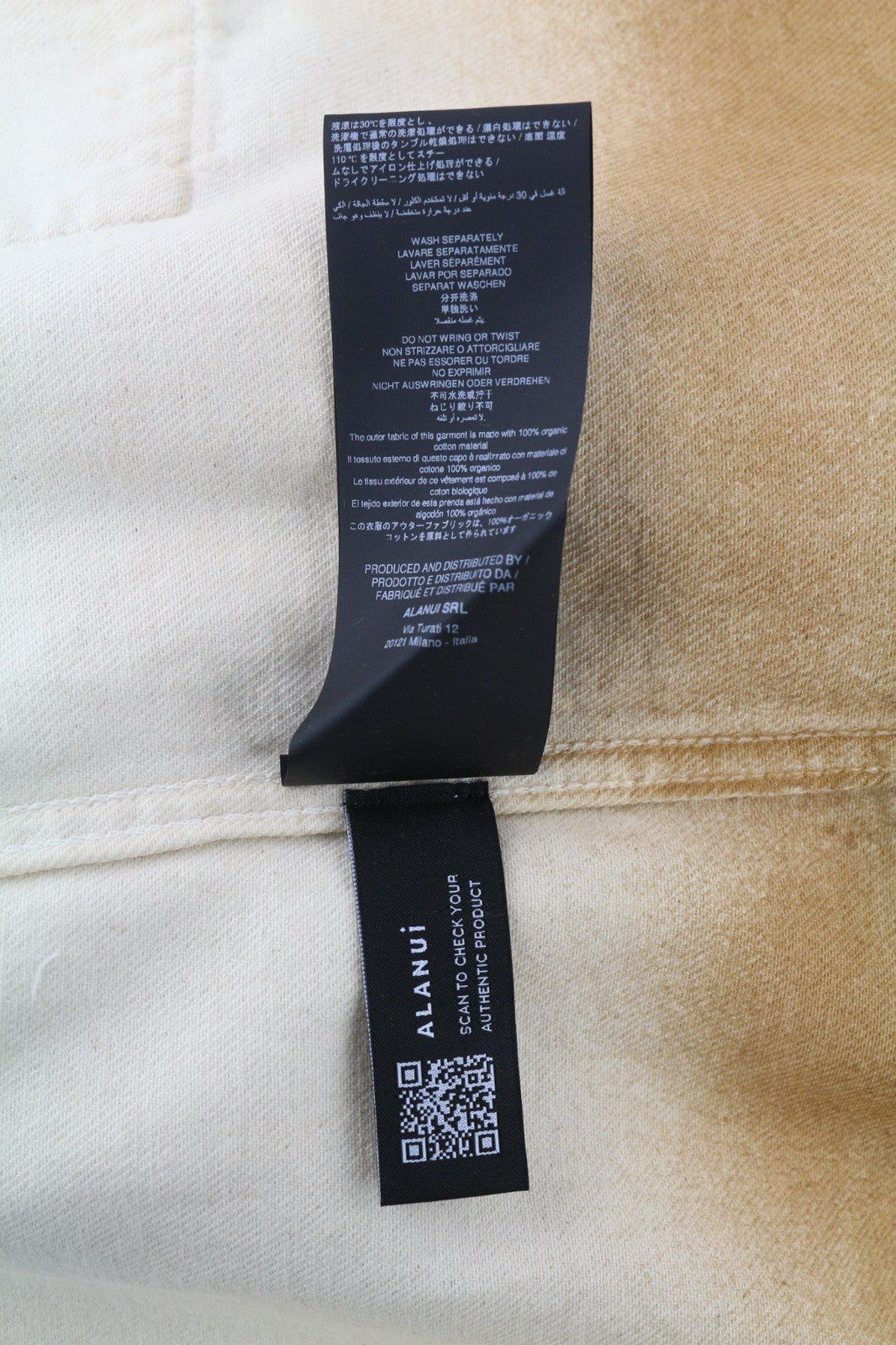 ALANUI ryškių atspalvių vyriški S dydžio rudi neapdoroto džinso medvilniniai marškinėliai unisex 