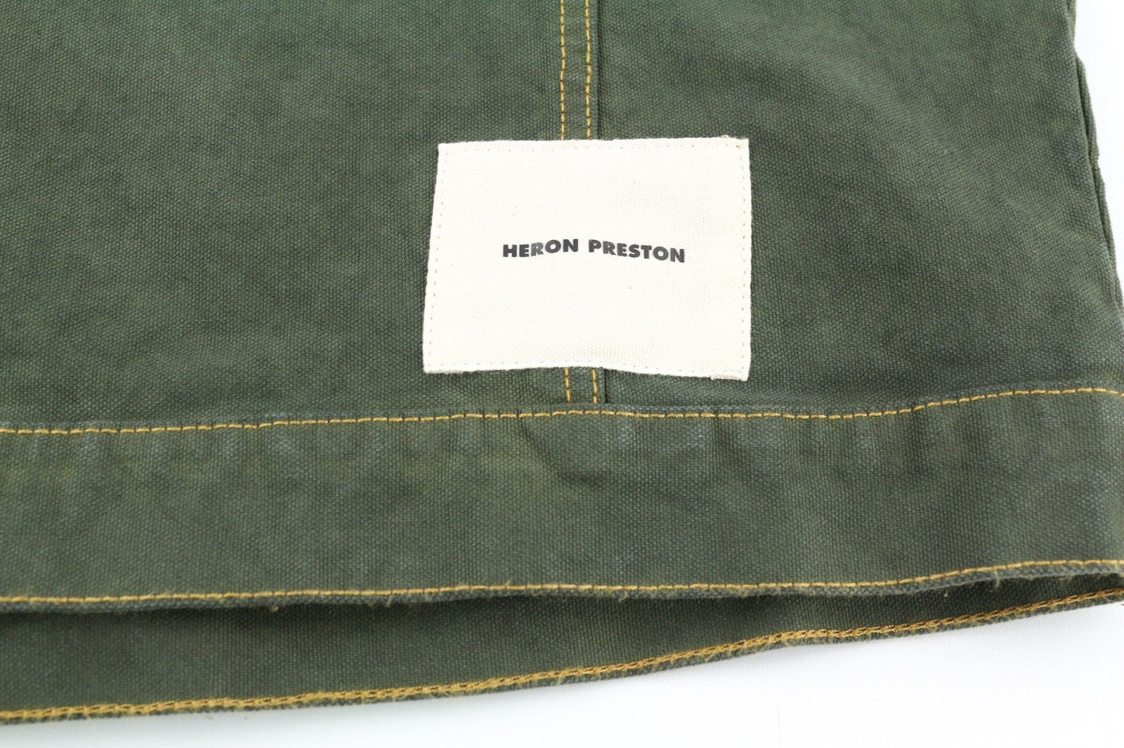 HERON PRESTON Men's L Green Cotton Single-Breasted Denim Long Sleeve Jacket