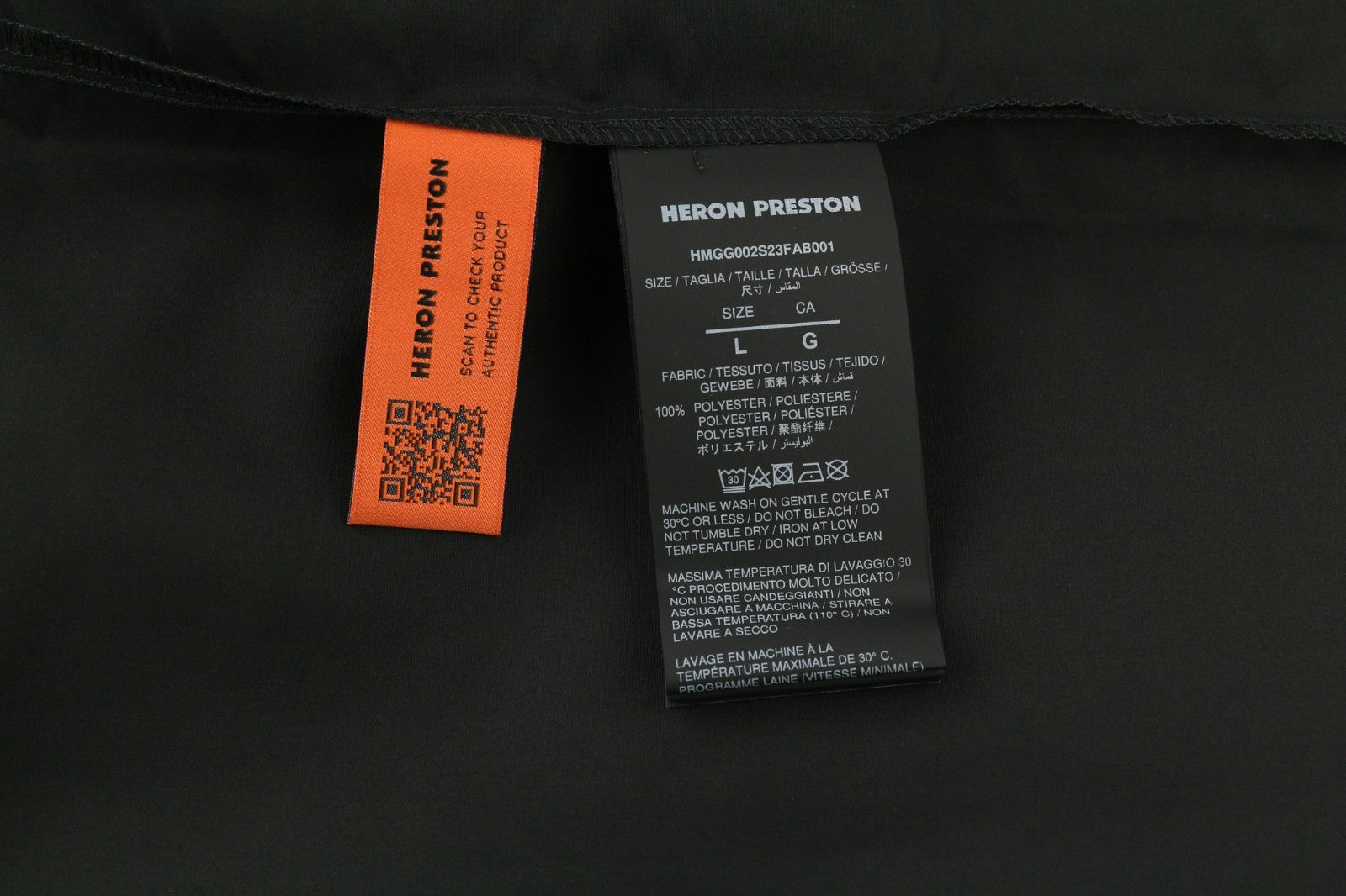 HERON PRESTON Men's L Black Button-Up Short Sleeve Collared Logo Shirt