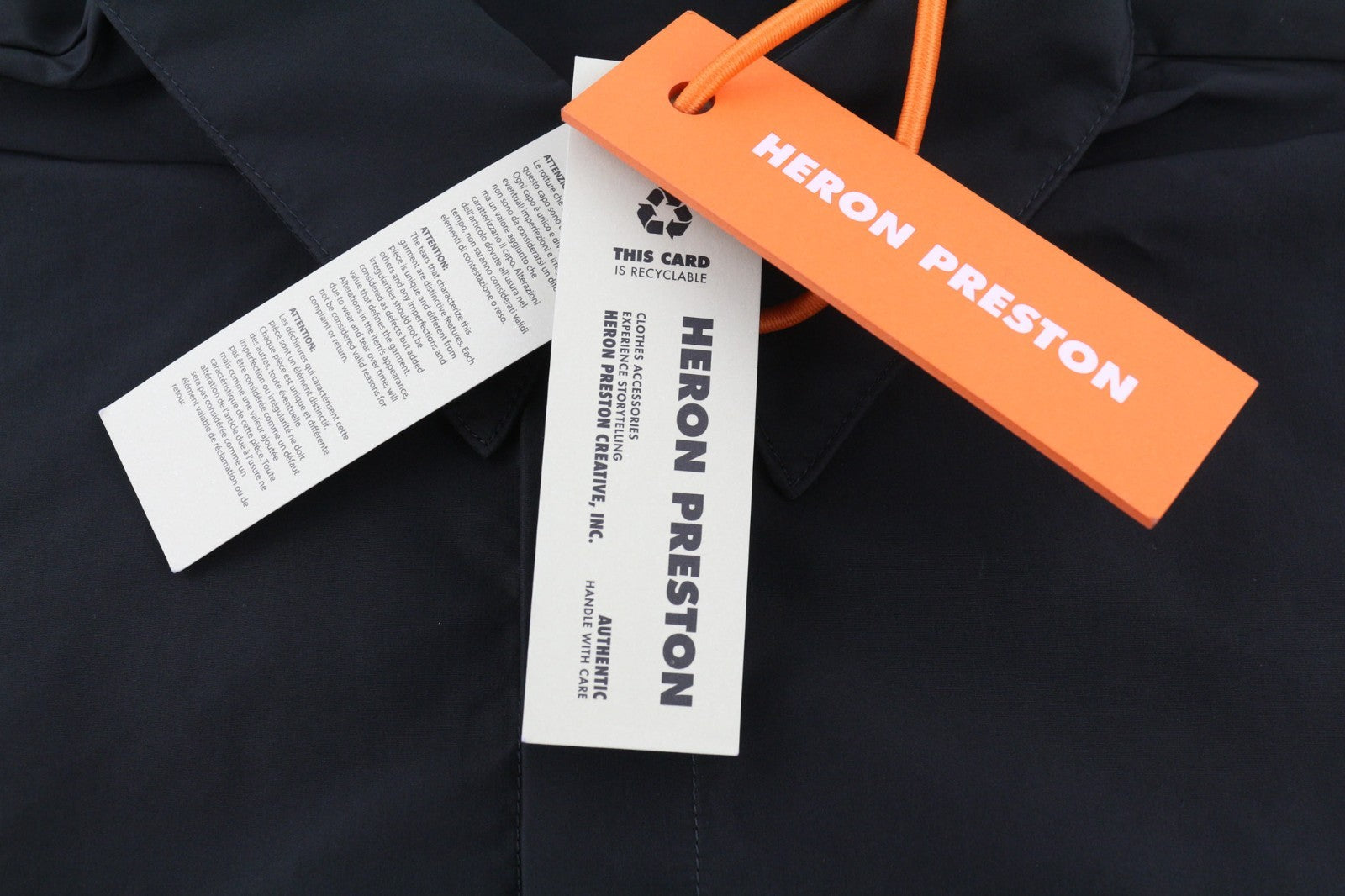 HERON PRESTON Men's L Black Button-Up Short Sleeve Collared Logo Shirt