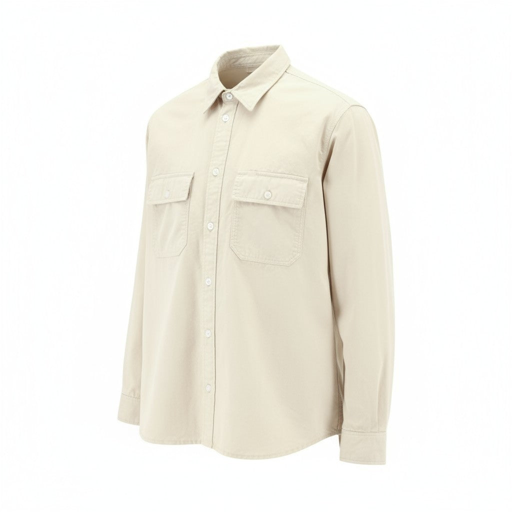 NORSE PROJECTS Men's M Beige Long Sleeve Cotton Button Casual Shirt