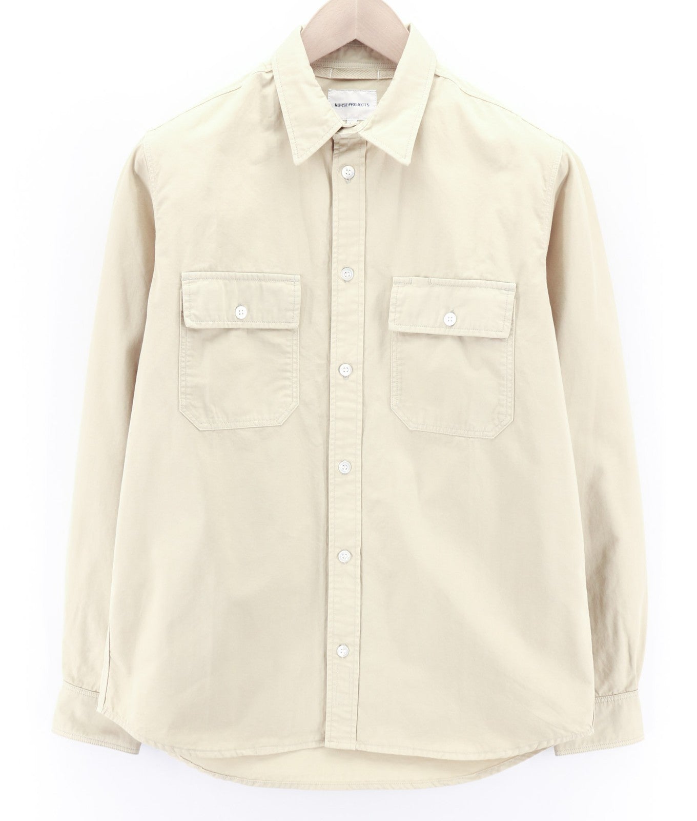 NORSE PROJECTS Men's M Beige Long Sleeve Cotton Button Casual Shirt