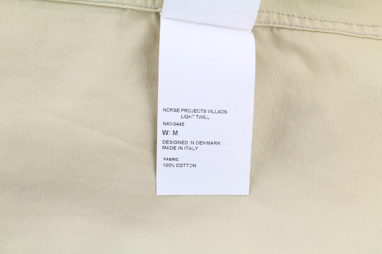 NORSE PROJECTS Men's M Beige Long Sleeve Cotton Button Casual Shirt
