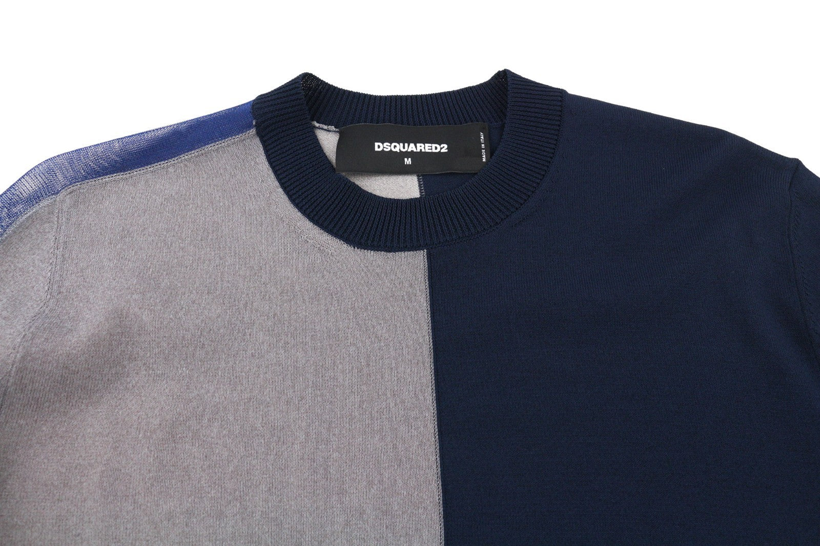 DSQUARED2 Women's M Navy Grey Long Sleeve Knit Pullover Casual Jumper