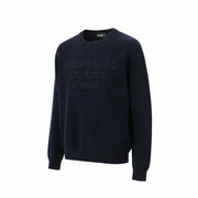 DSQUARED2 Women's S Navy Logo Wool Alpaca Long Sleeve Pullover Jumper