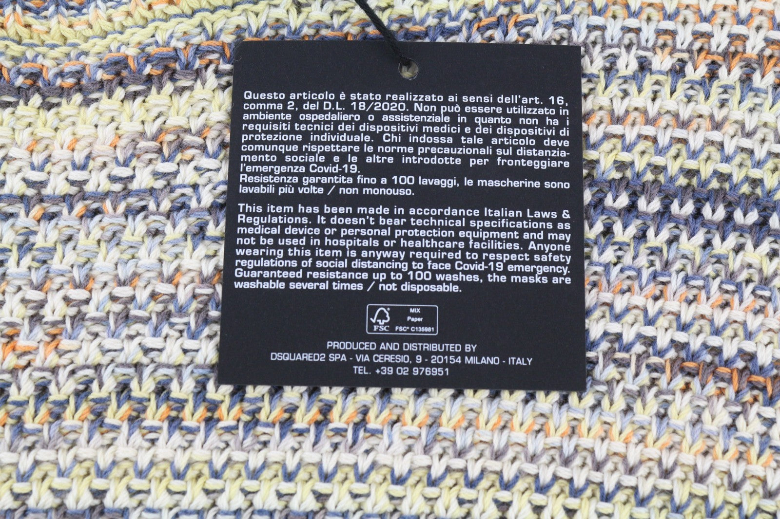 DSQUARED2 Women's M Multicolor Cotton Knit Long Sleeve Pullover Jumper