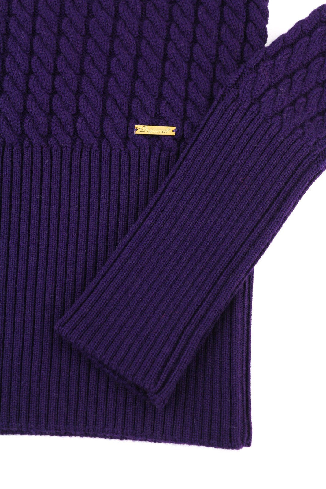 DSQUARED2 Women's S Purple Wool Cotton Blend Knit Long Sleeve Pullover
