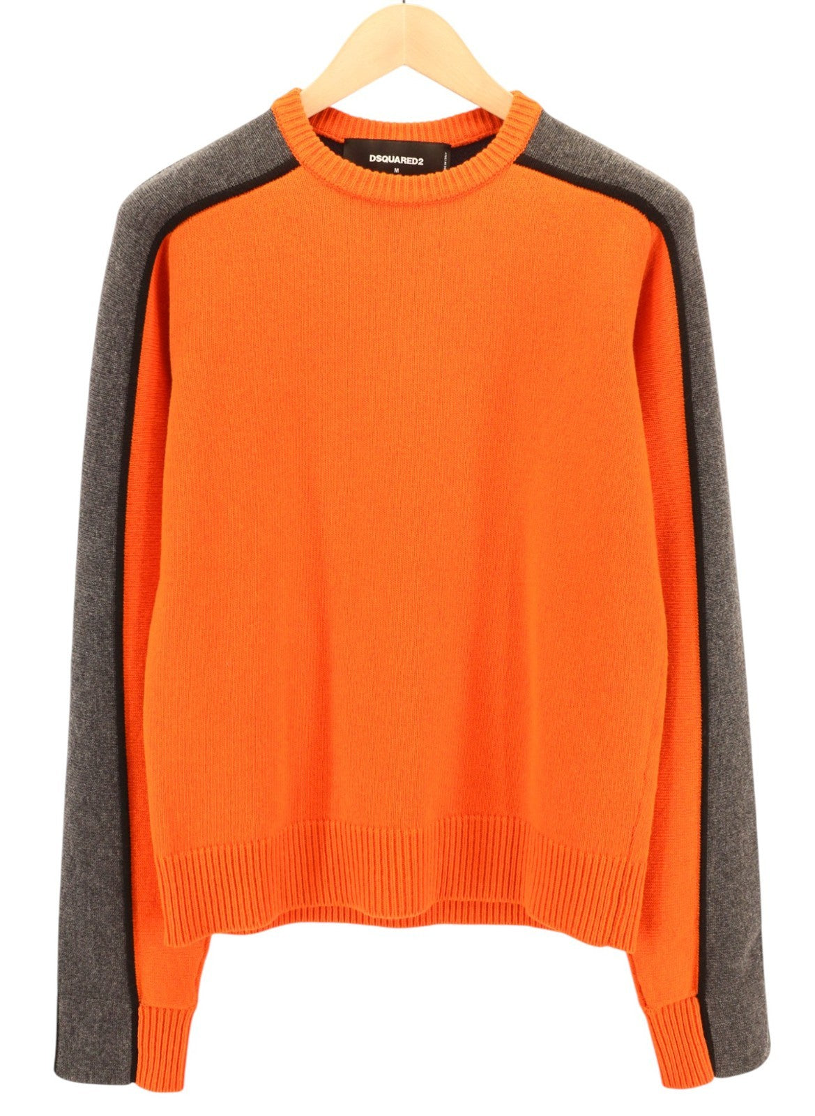 DSQUARED2 Women's M Orange Pure Wool Knit Long Sleeve Pullover Jumper