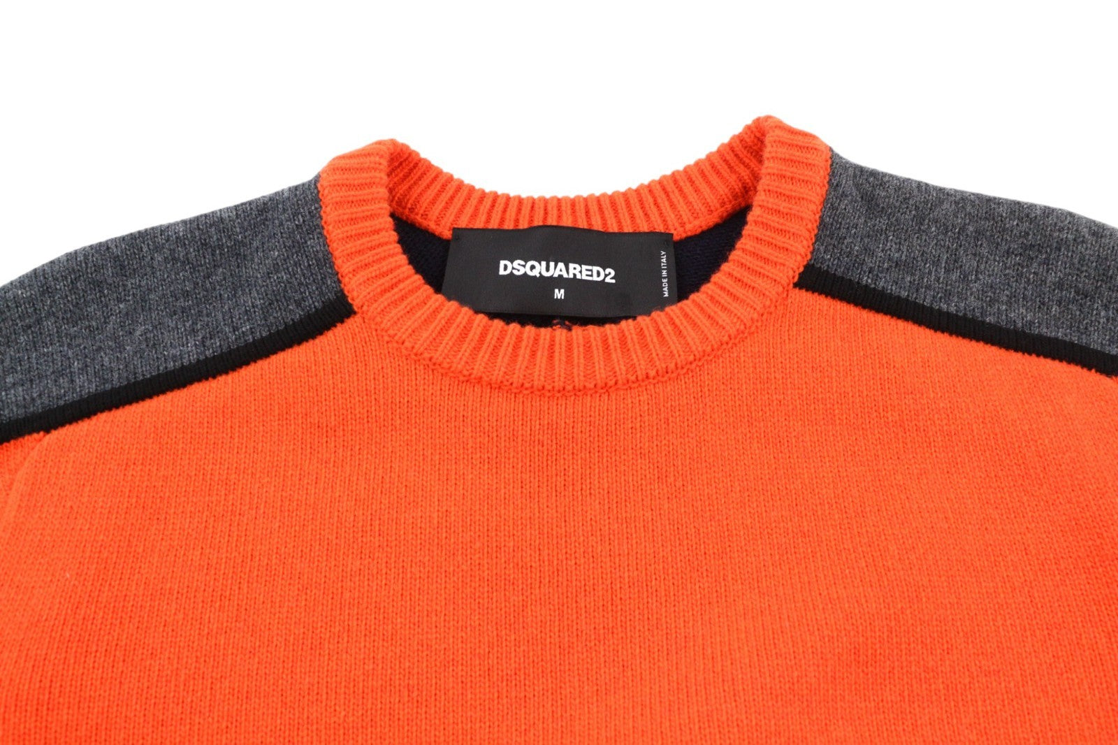 DSQUARED2 Women's M Orange Pure Wool Knit Long Sleeve Pullover Jumper