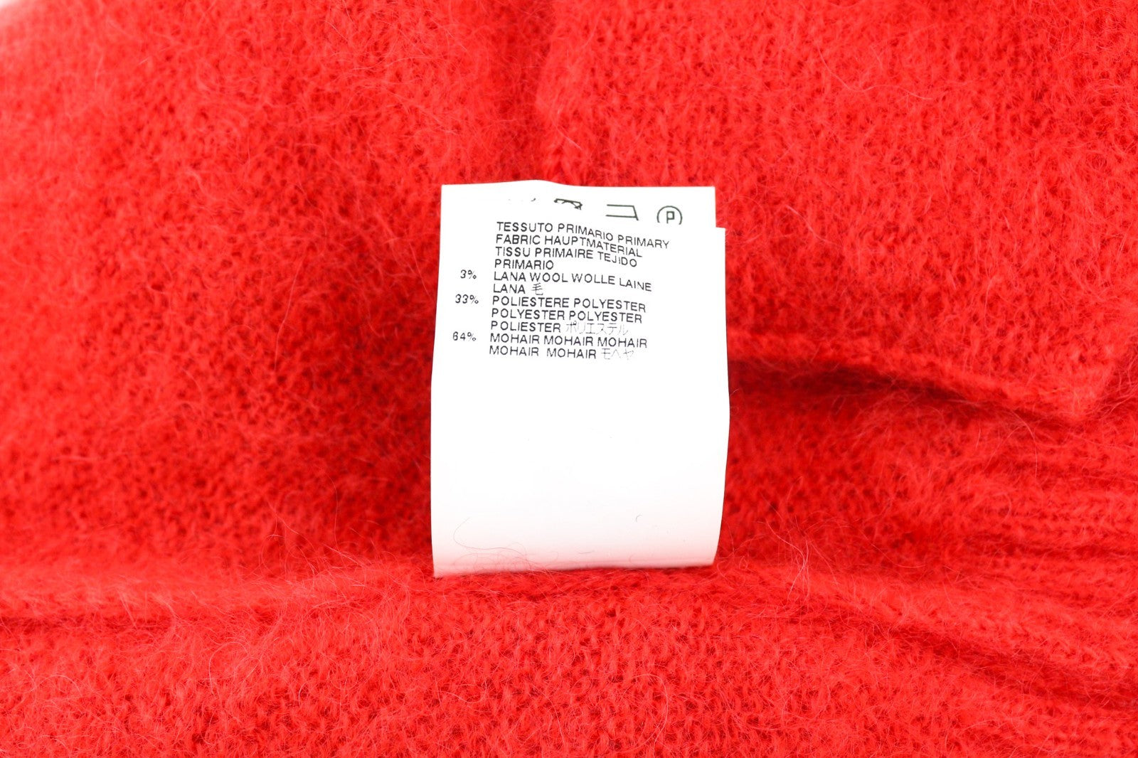 DSQUARED2 Women's S Red Mohair Wool Blend Button-Up Knit Cardigan