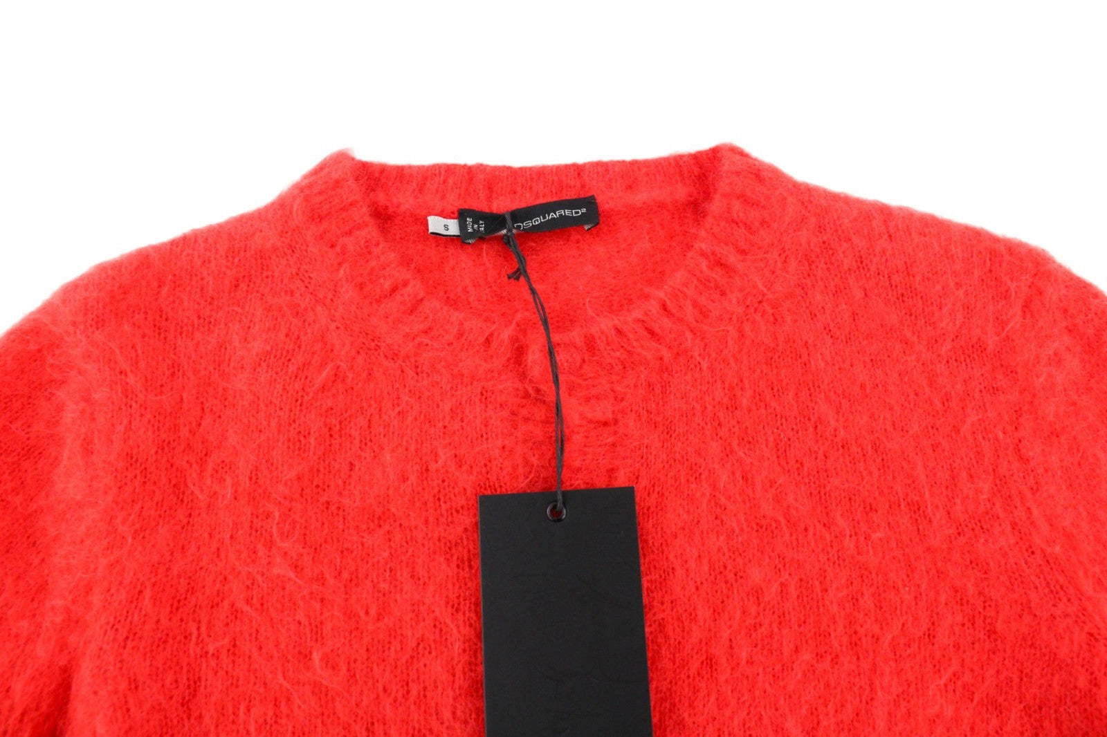 DSQUARED2 Women's S Red Mohair Wool Blend Button-Up Knit Cardigan