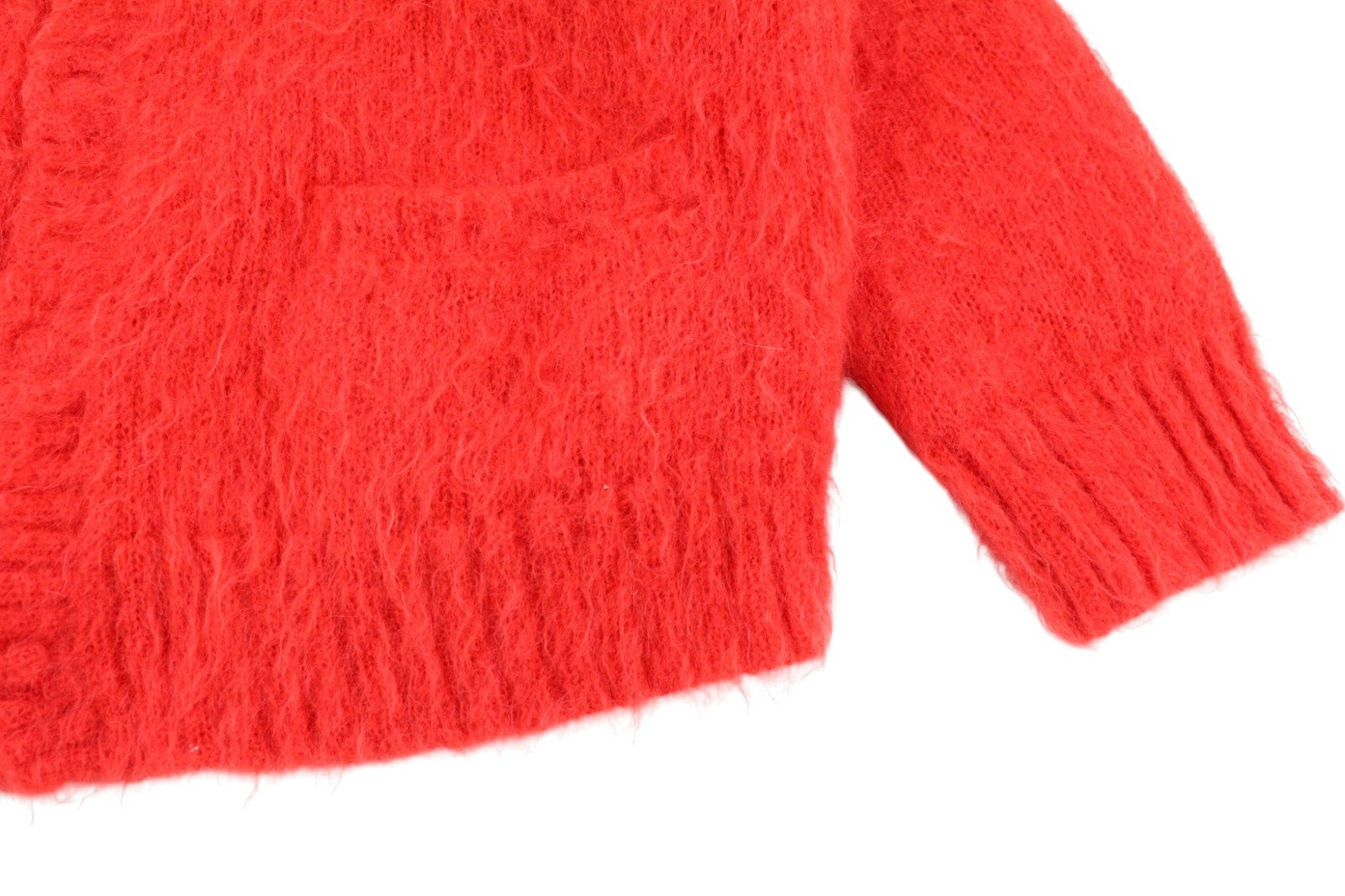 DSQUARED2 Women's S Red Mohair Wool Blend Button-Up Knit Cardigan