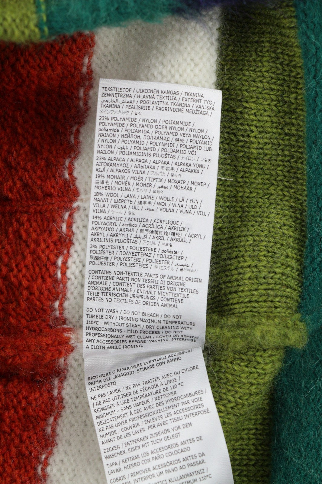 DSQUARED2 Women's S Multi Stripe Wool Mohair Alpaca Knit Long Overcoat RRP2845