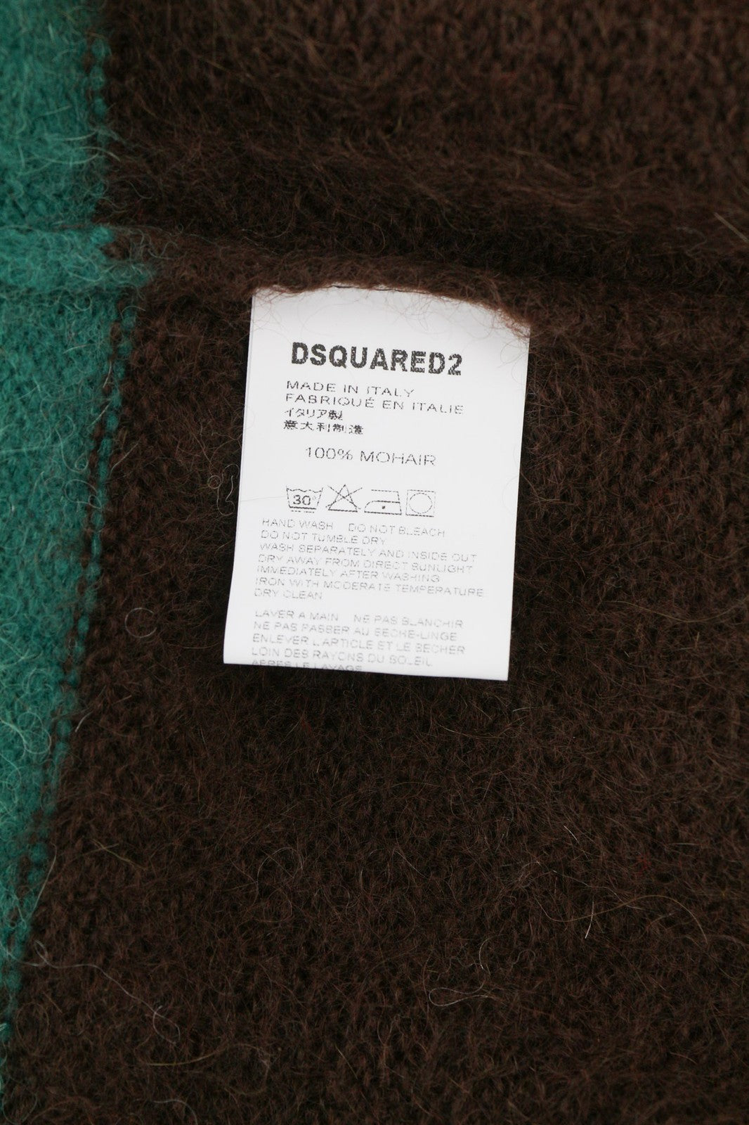 DSQUARED2 Women's S Multi Stripe Wool Mohair Alpaca Knit Long Overcoat RRP2845