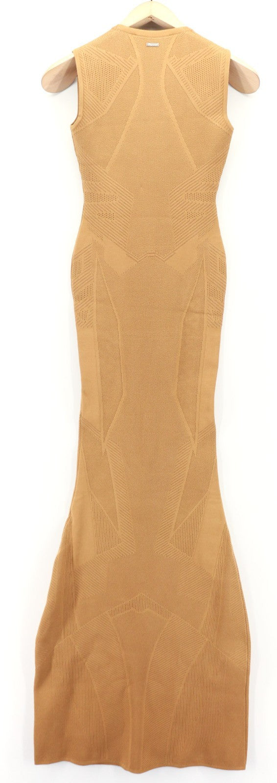 DSQUARED2 Women's XS Tan Brown Side Tie Sleeveless Maxi Bodycon Dress