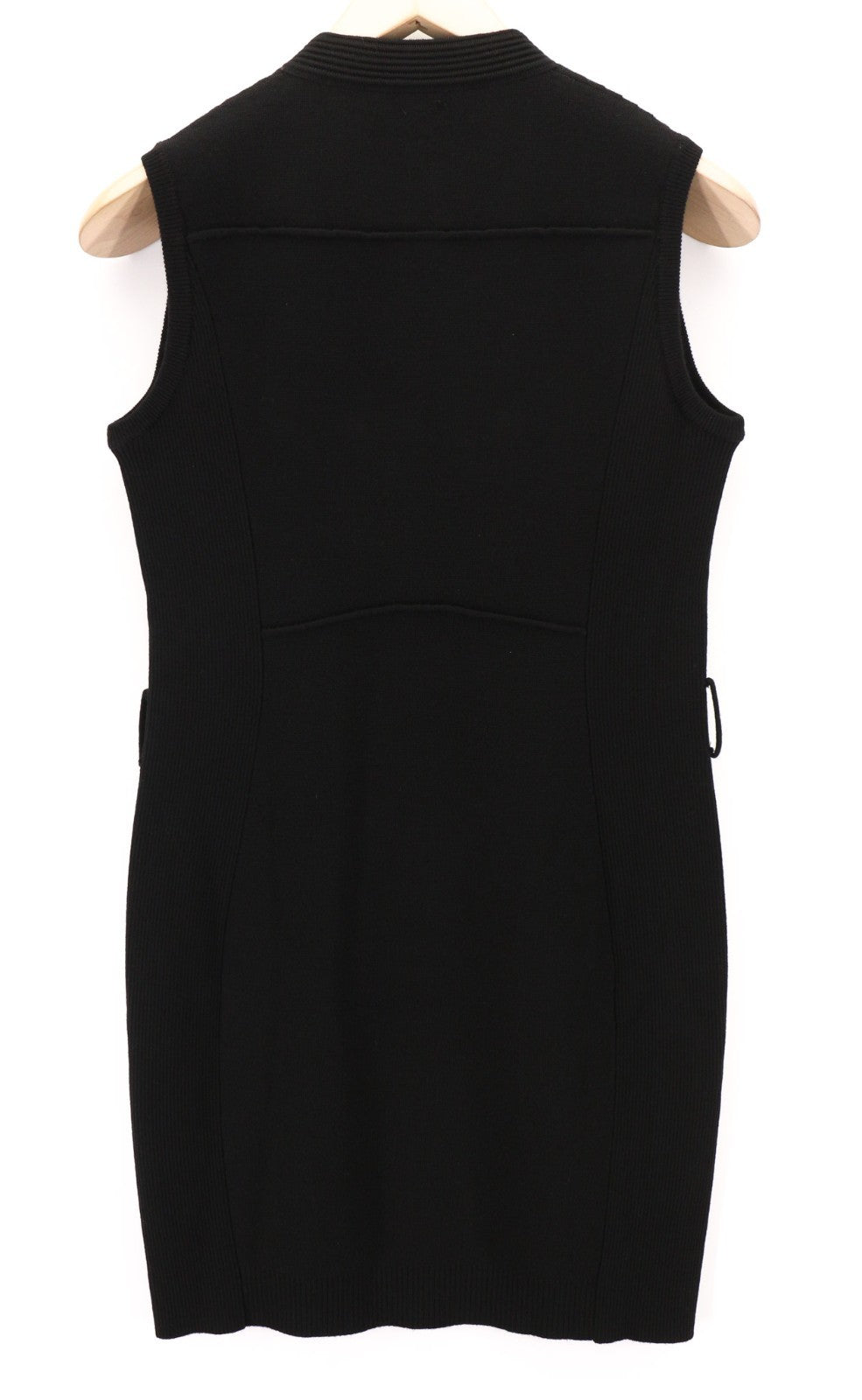 DSQUARED2 Women's M Black Zip Detail Pure Wool Sleeveless Mini Dress