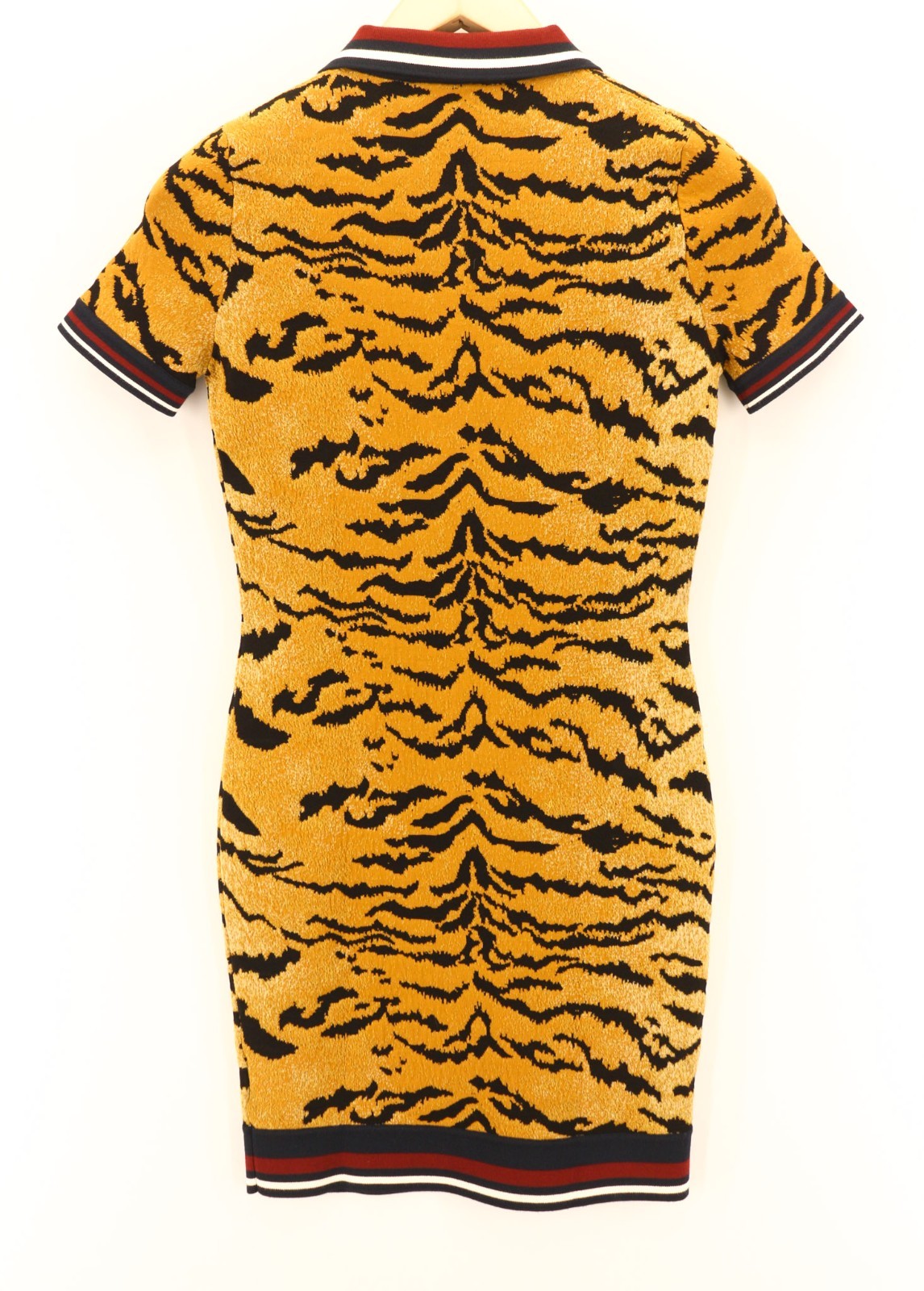 DSQUARED2 Women's S Yellow Brown Animal Print Collared Short Mini Dress