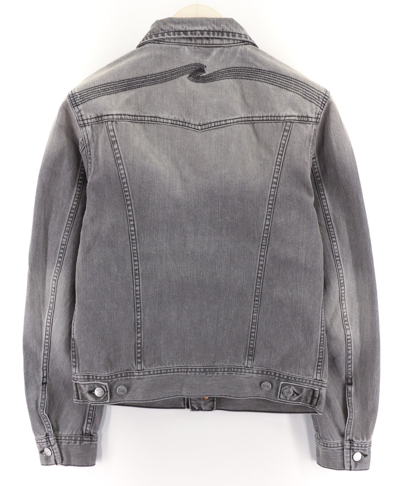 NUDIE JEANS Conny Org. Fog Men's S Button Grey Polo Organic Cotton Jacket