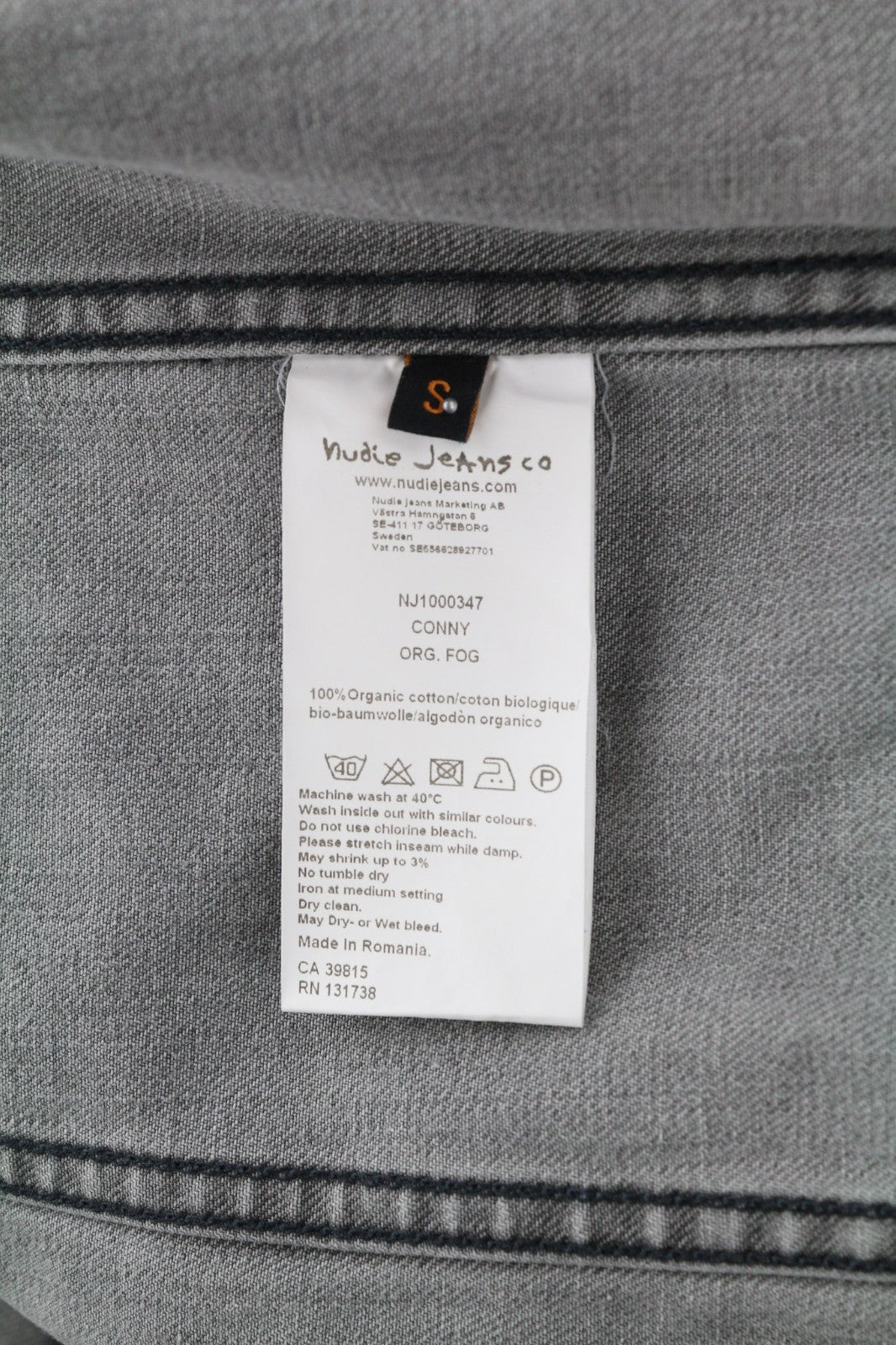NUDIE JEANS Conny Org. Fog Men's S Button Grey Polo Organic Cotton Jacket