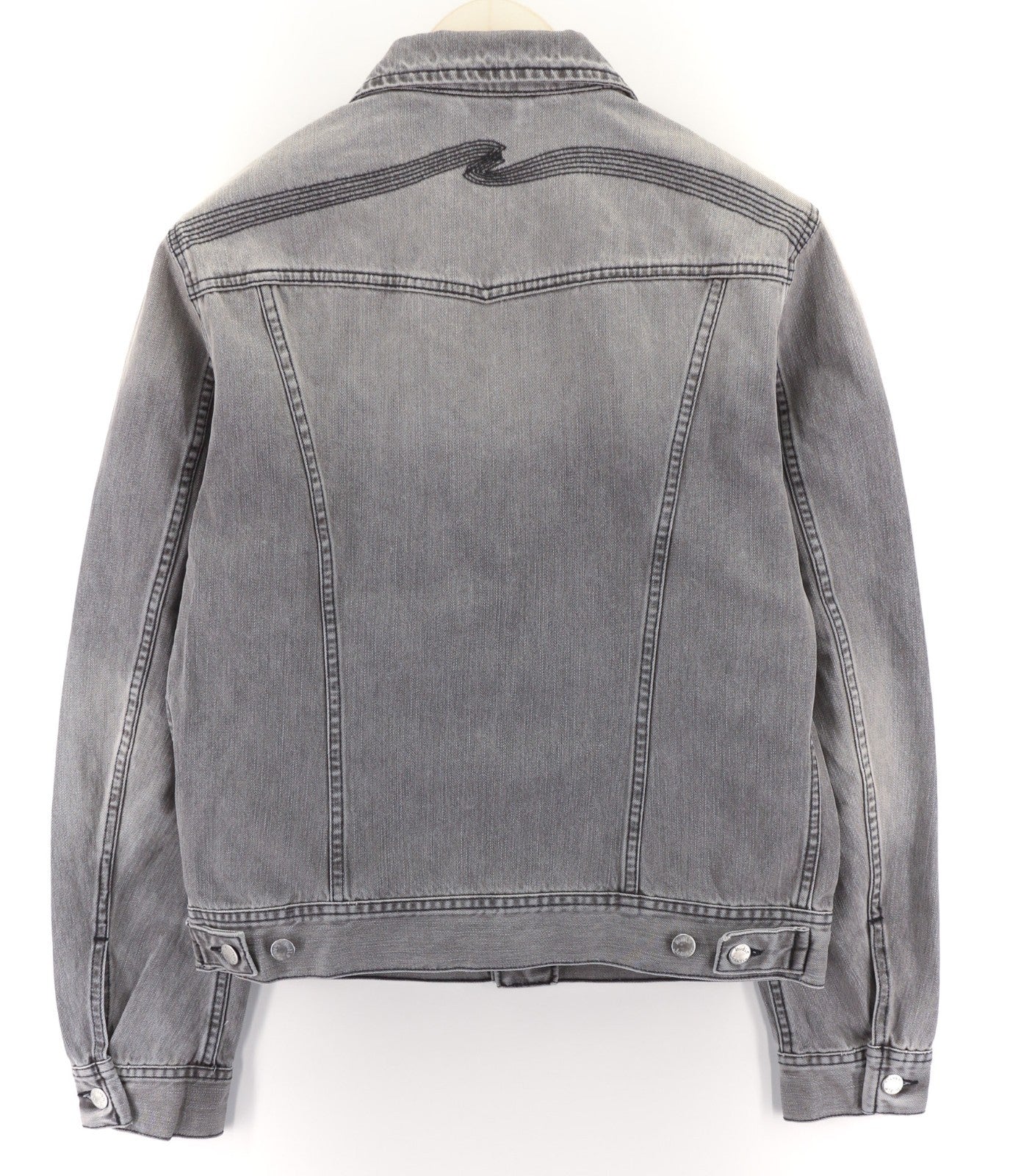 NUDIE JEANS Conny Org. Fog Men's M Grey Regular Polo Neck Organic Denim