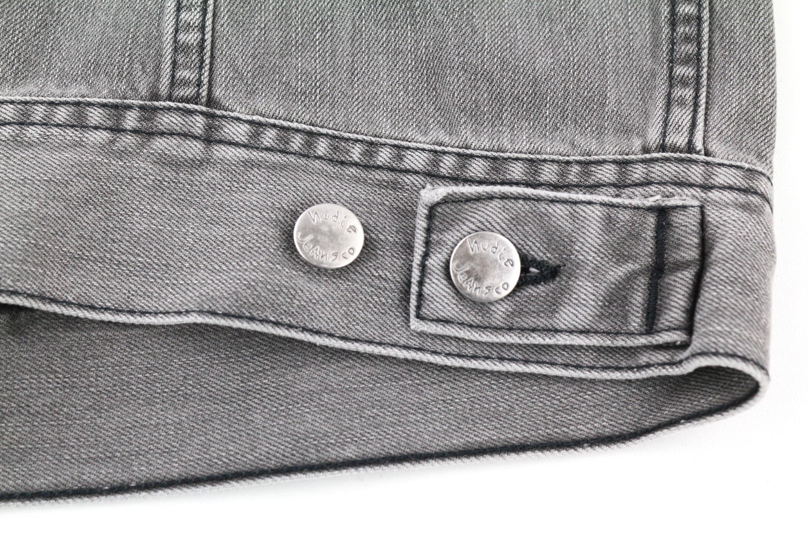 NUDIE JEANS Conny Org. Fog Men's M Grey Regular Polo Neck Organic Denim