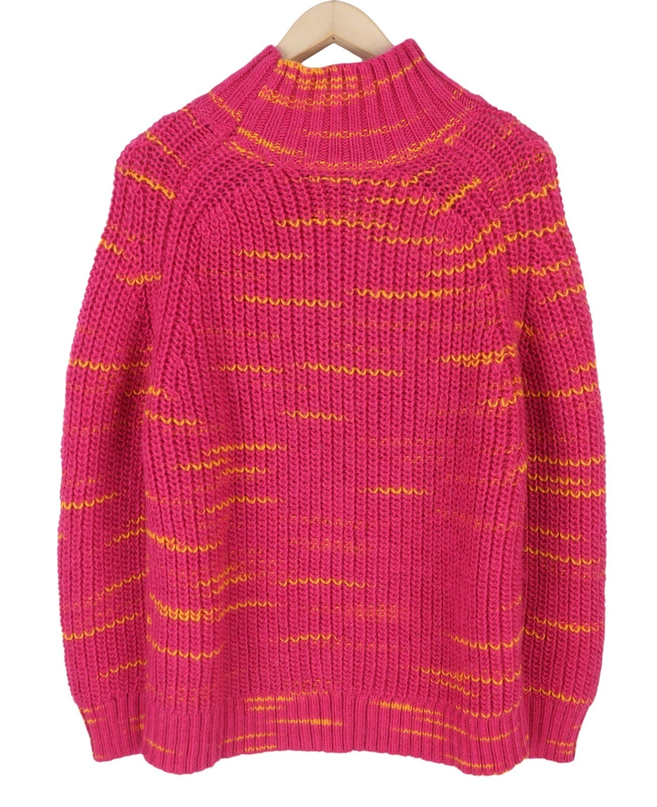 GANT Multi Color Turtleneck Women Jumper M Peacock Pink Wool Tight Knit Pullover