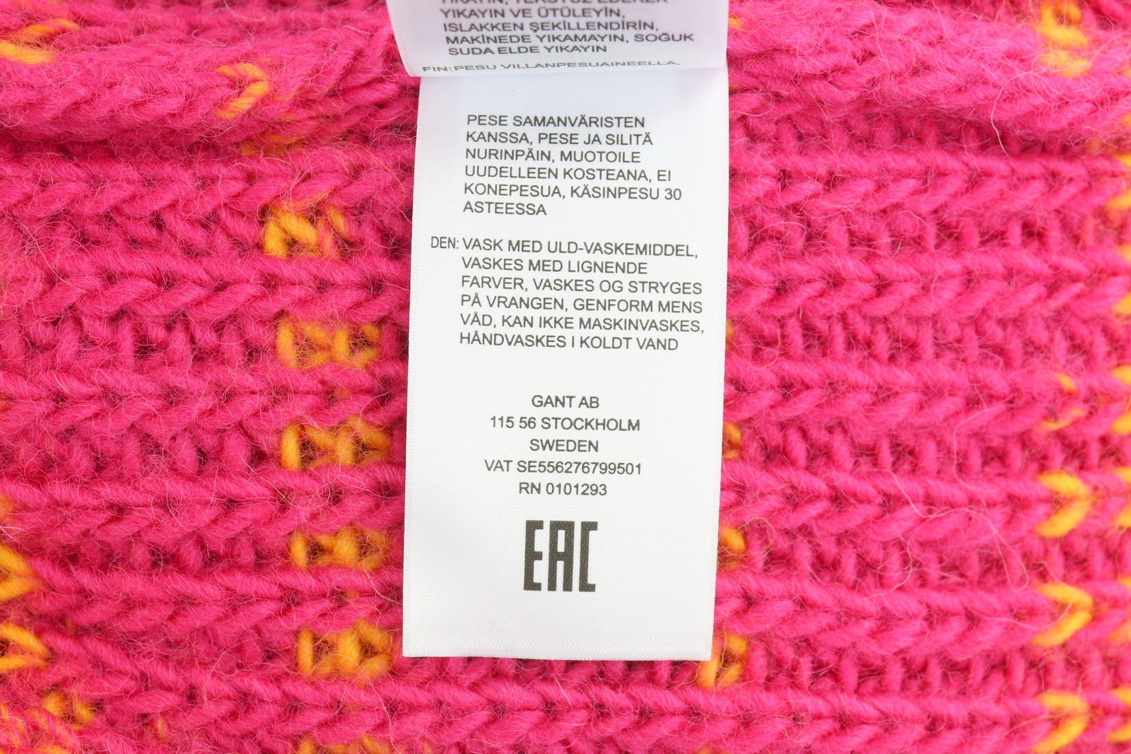 GANT Multi Color Turtleneck Women Jumper M Peacock Pink Wool Tight Knit Pullover