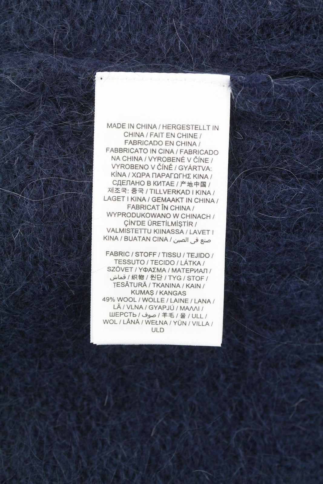 GANT Mohair V-Neck Women Jumper M Evening Blue Wool Blend Tight-Knit Pullover