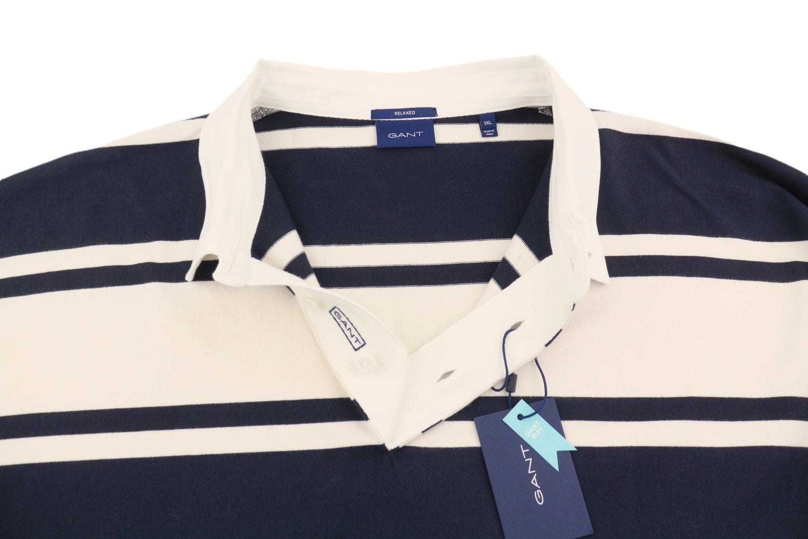 GANT Barstripe Heavy Rugger Men Sweatshirt 3XL Evening Blue Relaxed Rugby RRP119