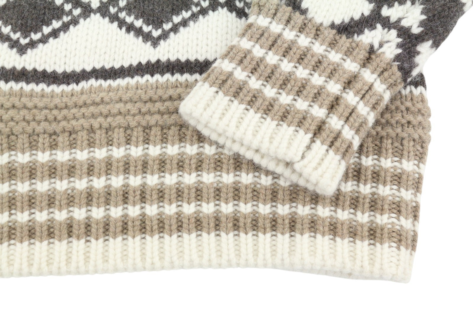 GANT Oversized Diamond Men Jumper M Brown Melange Wool Alpaca Pullover RRP249