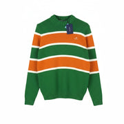 GANT dryžuotas C formos vyriškas megztinis M dydžio, prabangiai žalias, tvirtai megztas medvilninis megztinis su logotipu