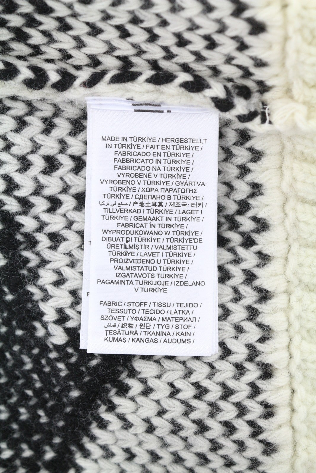 GANT Houndstooth Rollneck Men Jumper XL Cream Wool Thick Knit Pullover RRP249