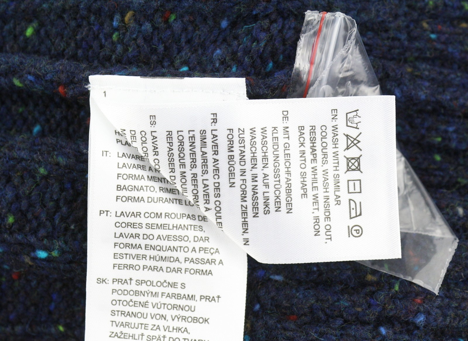 GANT Neps Buttons Mock Neck Men Jumper 2XL Blue Wool Blend Knit Pullover RRP179