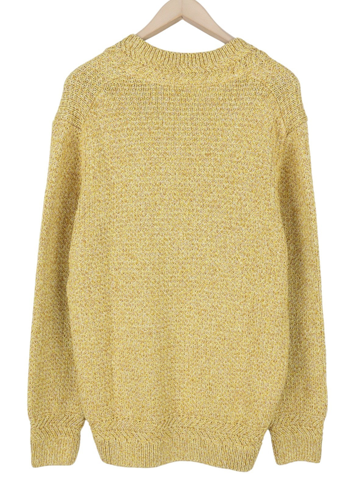 GANT Twisted Color V-Neck Men Jumper XL Brimstone Yellow Melange Knit Pullover