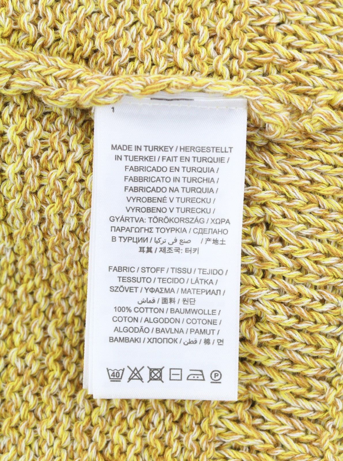 GANT Twisted Color V-Neck Men Jumper XL Brimstone Yellow Melange Knit Pullover