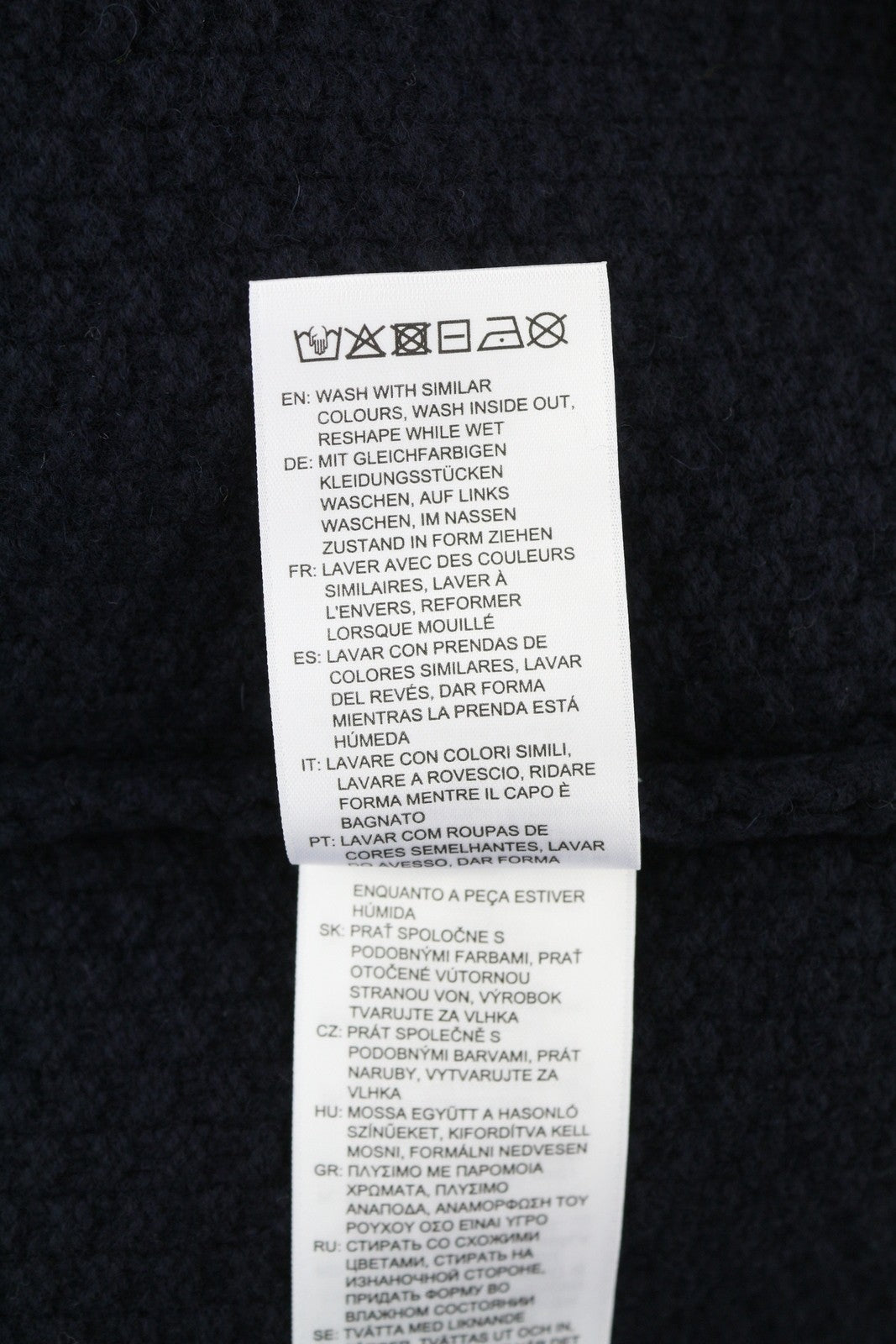 GANT Aran Cable Cardigan Women Jumper M Evening Blue Wool Knit Button-Up Logo