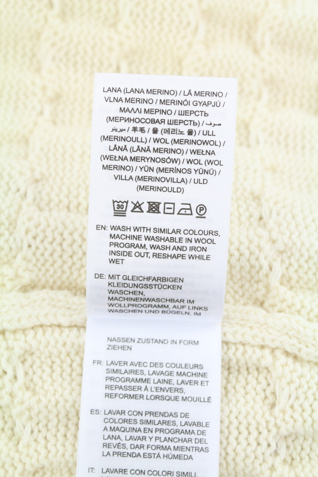 GANT Cable Structure C-Neck moteriškas megztinis L dydžio kreminės spalvos merino vilnos mišinio megztinis 