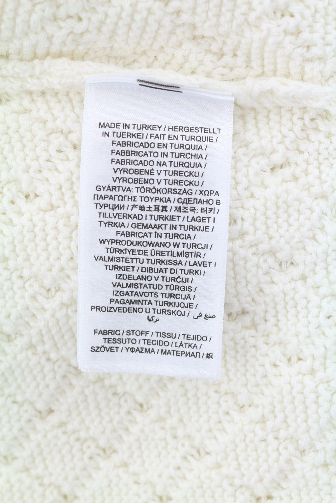 GANT Texture Cotton V-Neck Women Jumper M Eggshell Oversized Loose Fit Pullover