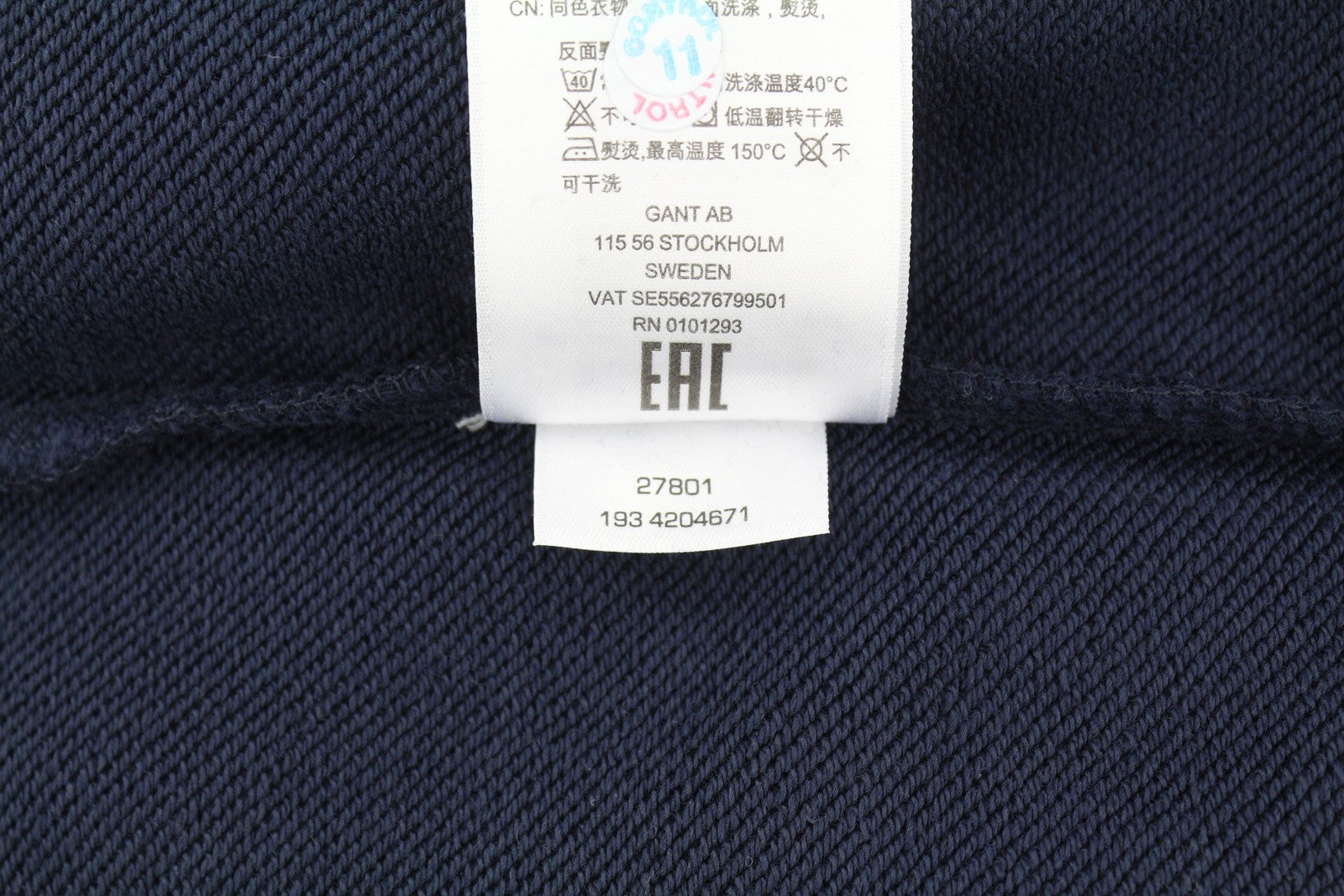 GANT N.H Full Zip Women Hoodie L Evening Blue Pockets Front Logo Drawstrings